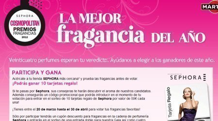 Voto Fragancia del Año Cosmopolitan
