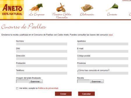 Concurso de recetas de paella Aneto