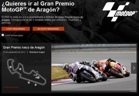 Sorteo de viaje al GP de Aragon de El Pais