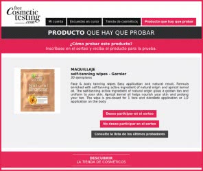 sorteo-30-muestras-gratis-self-taning-wipes-free-cosmetic-testing