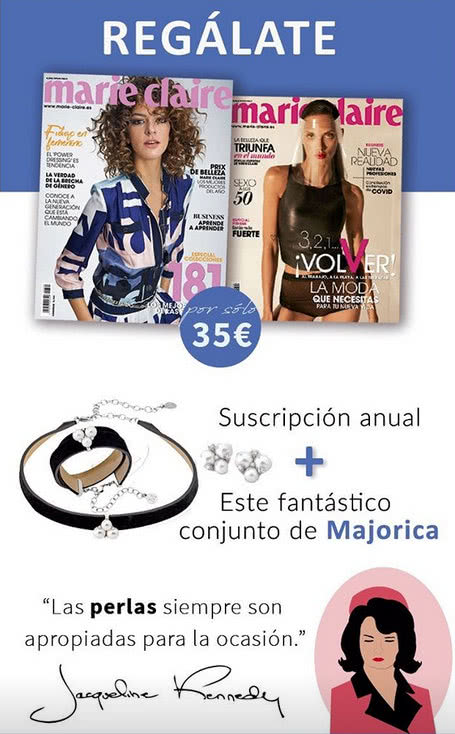 regalos suscripcion revista marie claire agosto 2020 majorica