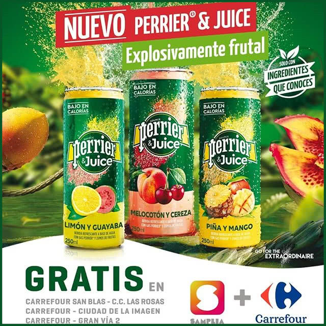 Muestras Gratis Samplia Carrefour Perrier Juice Frutal