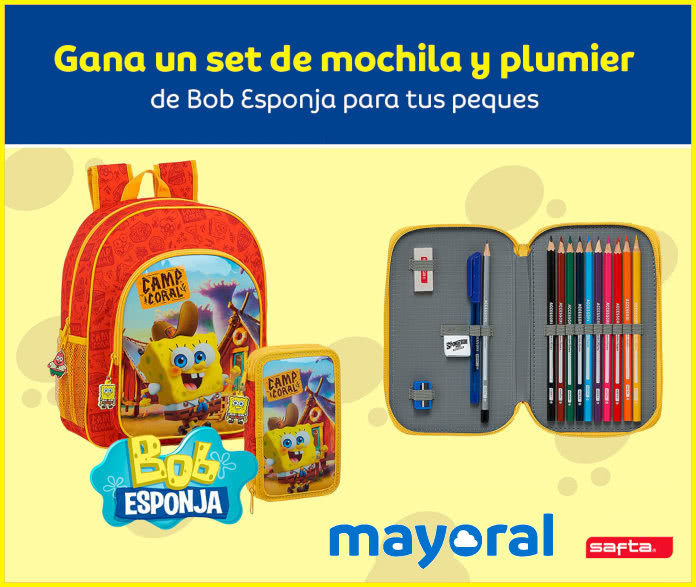 Mayoral Sorteo Bob Esponja Mochila y Plumero