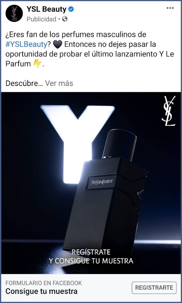 Muestras Gratis Perfume Ysl Anuncio Facebook