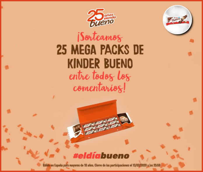 Sorteo 25 Packs Kinder Bueno San Solterín