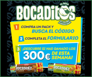 Sorteo Por Compra Bocaditos 300 Euros Semanales