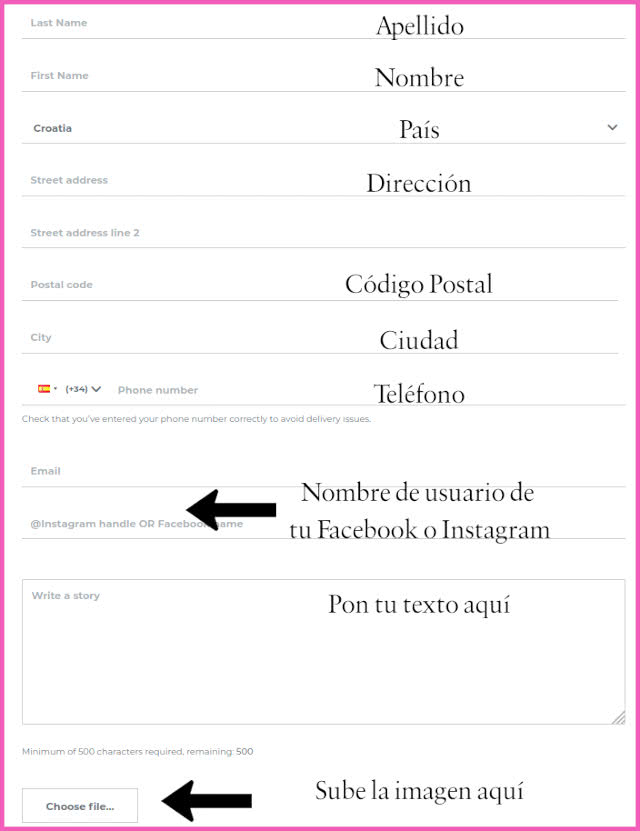 Formulario Foreo Traducido