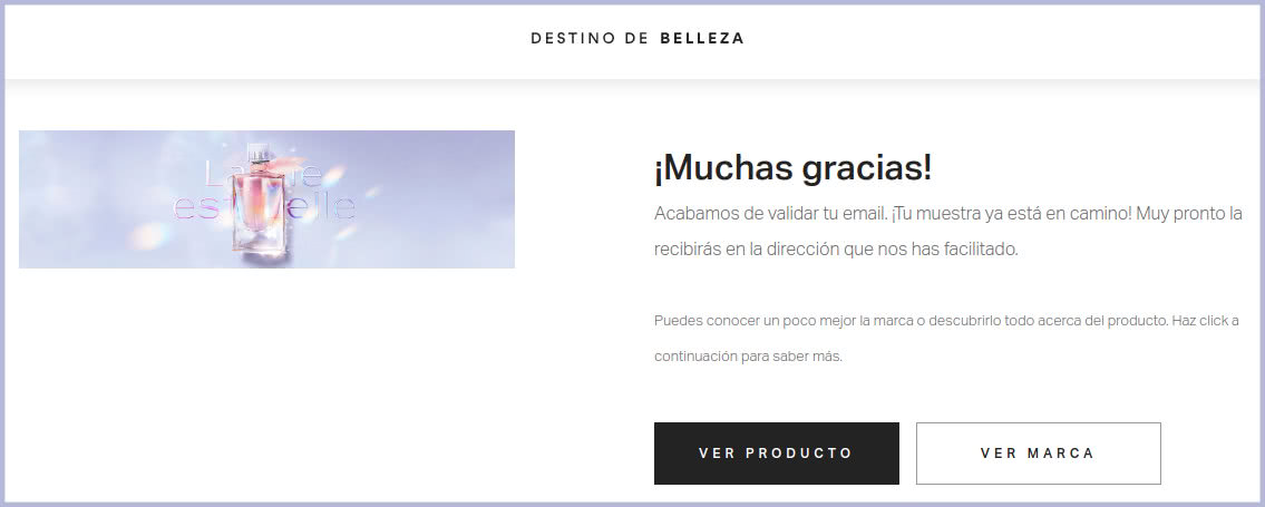 Muestra Lavieestbelle Solicitada