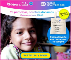 Próxima a todos, Donación Aldeas Infantiles Sorteo Bolsa