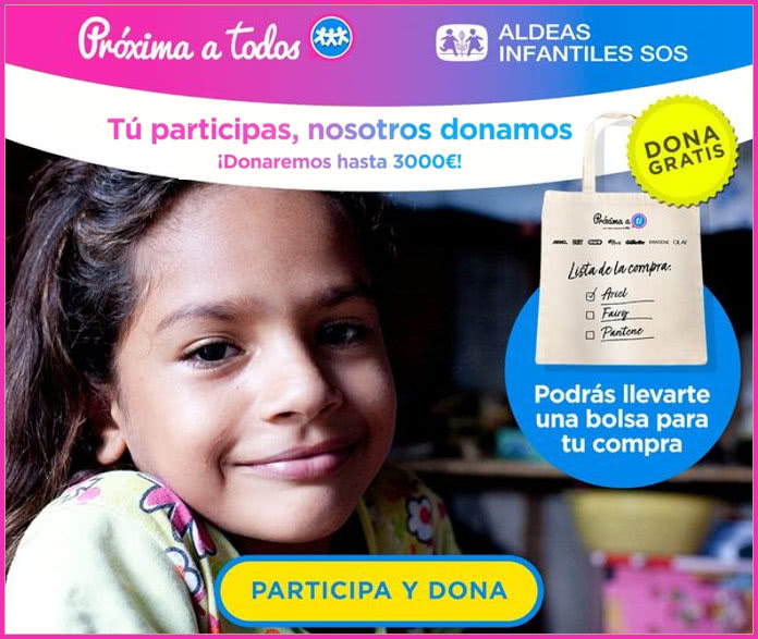 Próxima a todos, Donación Aldeas Infantiles Sorteo Bolsa