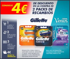 Reembolso 4 Euros Gillette Venus