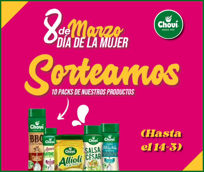 Salsas Choví Sorteo Dia Mujer