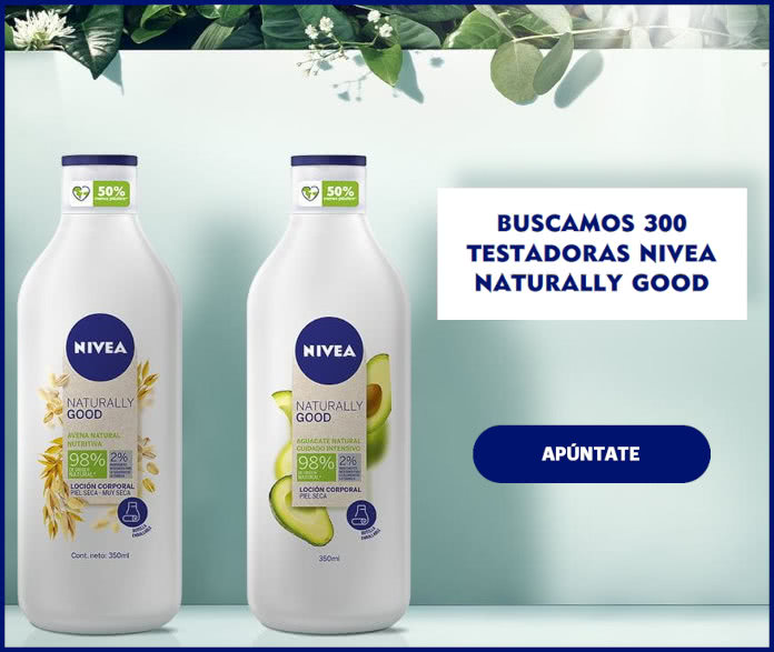 Nivea Busca 300 Probadoras Naturally Good