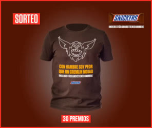 Sorteo Snickers 30 Camisetas