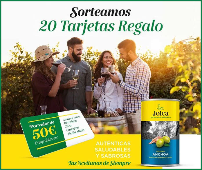 Sorteo Aceitunas Jolca 20 Tarjetas Regalo
