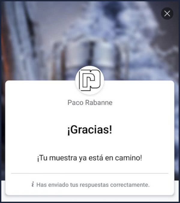 Muestras Gratis Paco Rabanne Anuncio Invictus Solicitada