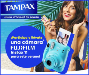 Sorteo Tampax Próxima a ti 3 Cámaras Fujifilm