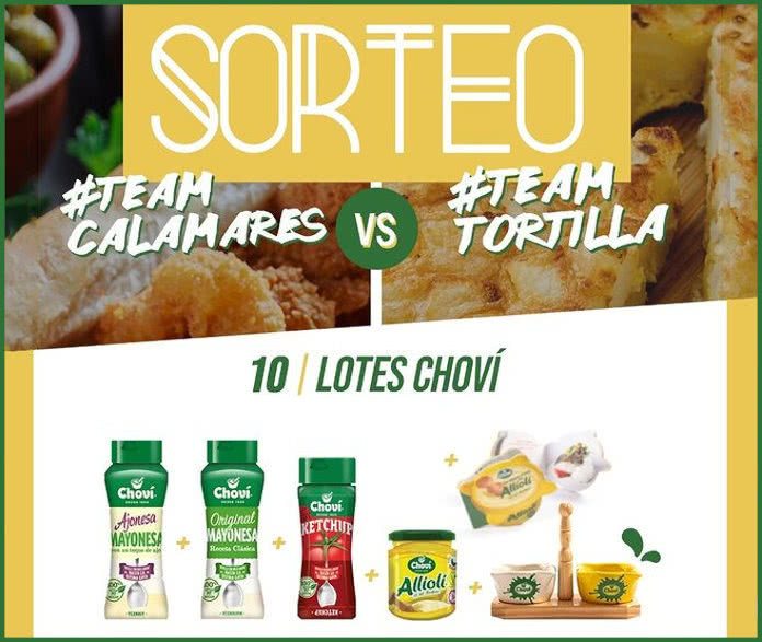Sorteo Salsas Chovi 10 Lotes Team Tortilla Calamares