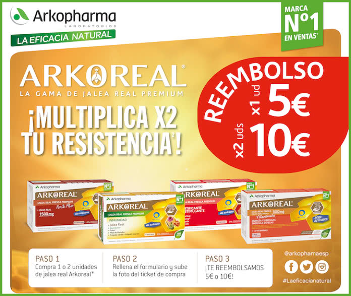 Reembolso Arkopharma Arkoreal 5 Euros 10 Euros