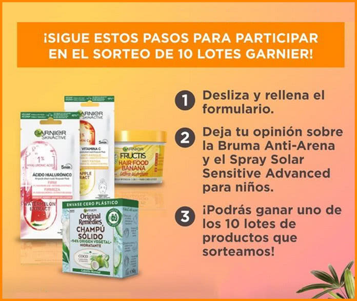 Sorteo Garnier 10 Lotes Beauty Tester