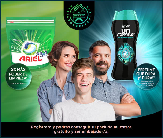 Tester Próxima a ti Embajadores Ariel Pods Lenor Unstoppables