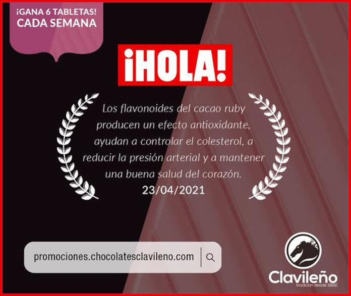 Sorteo Chocolates Clavileño 6 Tabletas