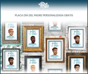 Gratis Hurra Heroes Placa Personalizada Gratis Día del Padre