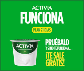 Reembolso Activia Funciona 21 días 11 Euros Satisfacción