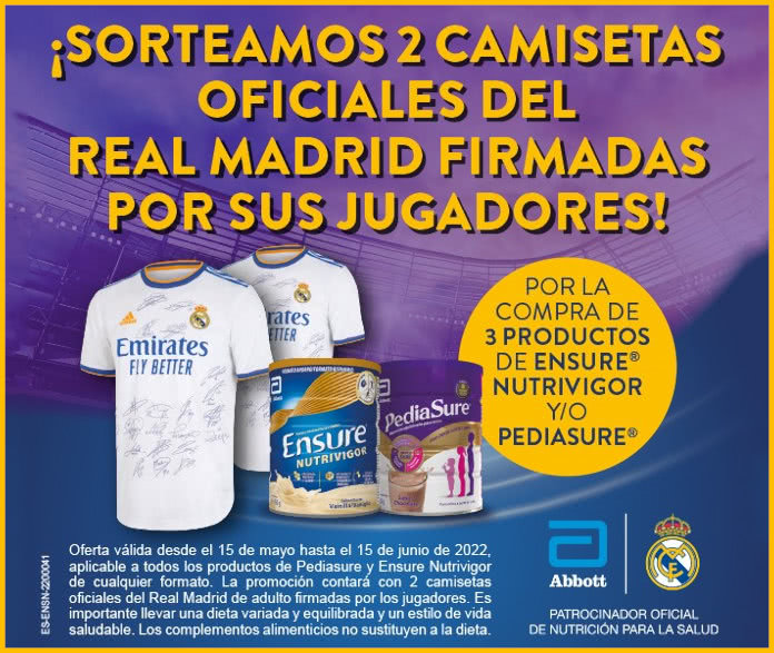 Sorteo Por Compra Ensure Pediasure Camisetas Firmadas Real Madrid