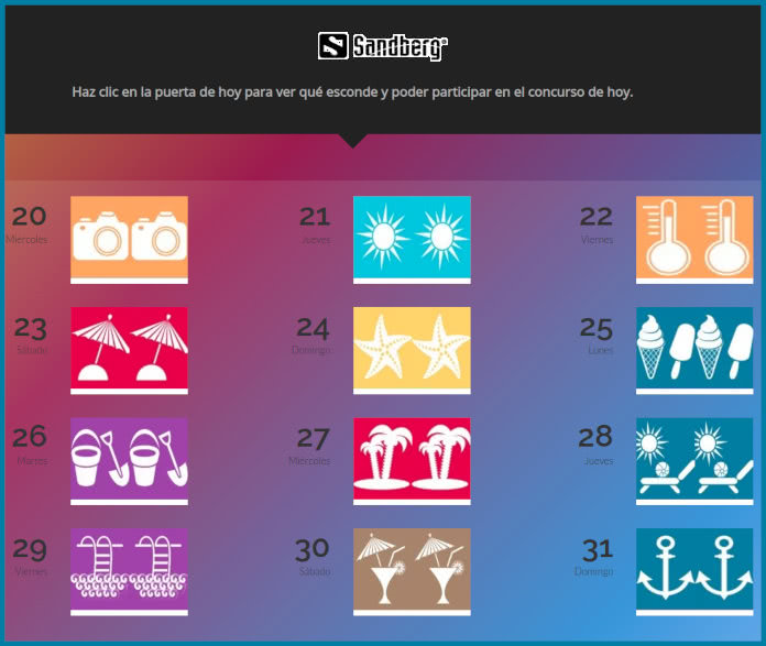 Sorteo Sandberg Calendario Verano