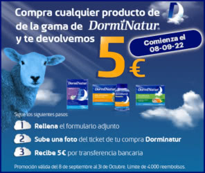 Reembolso Dorminatur 5 Euros Prelanzamiento