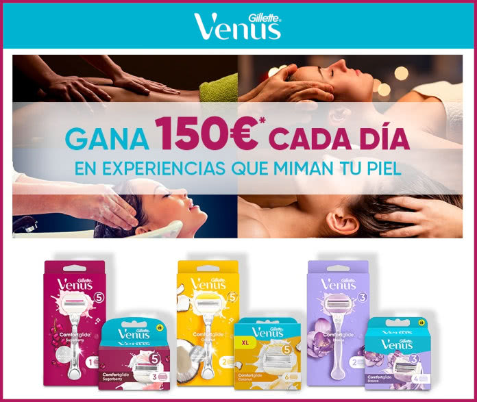 Sorteo Por Compra Venus Gillette 180 Premios 150 Euros