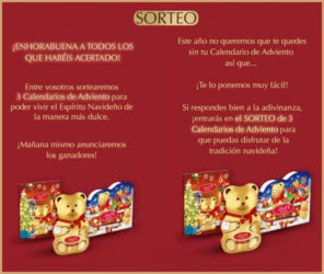 Sorteo Lindt 3 Calendarios Adviento
