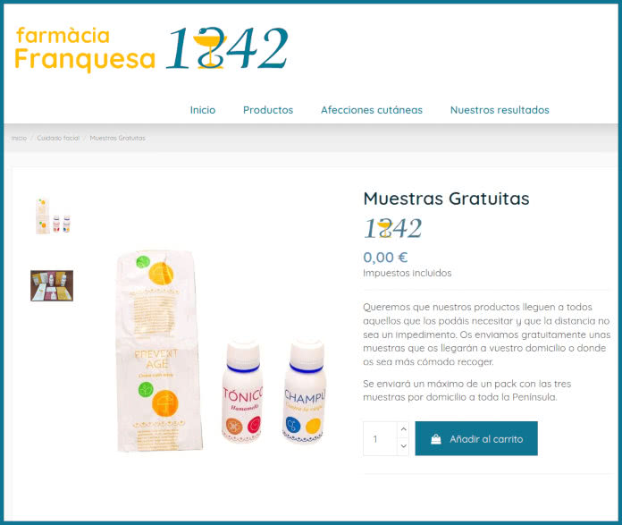Muestras Gratis Farmacia Franquesa 1842