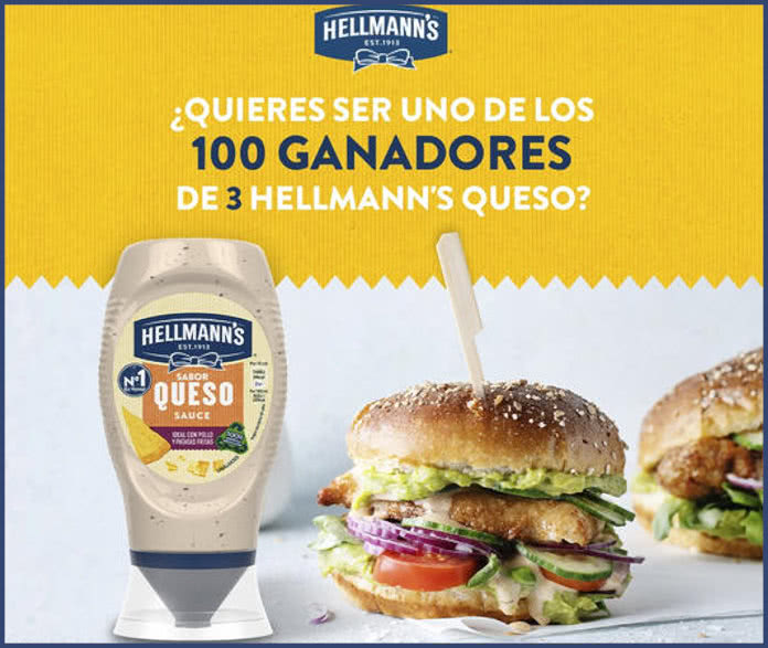 Sorteo Hellmanns 100 Ganadores 3 Hellmanns Queso