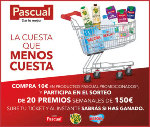 Sorteo Por Compra Pascual 80 Premios 150 Euros