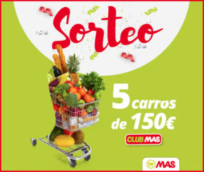Sorteo Supermercados Mas 5 Bonos 150 Euros