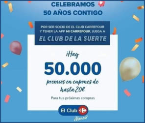 Sorteo Por Compra Carrefour 50000 Euros Cupones