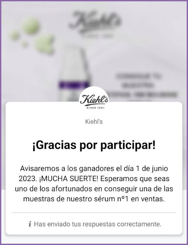 Muestras Gratis Kiehls Retinol Micro Dose Anuncio
