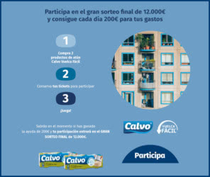 Sorteo Por Compra Calvo 200 Euros Diarios