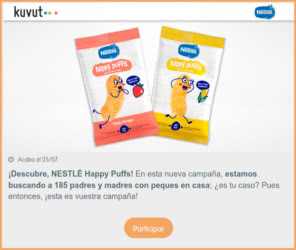 Tester Kuvut Nestlé Bebé 185 Happy Puffs