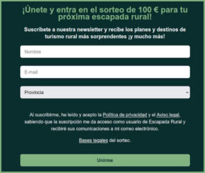 Sorteo Escapadarural 100 Euros