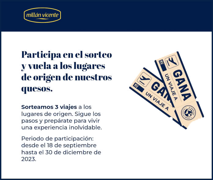 Sorteo Por Compra Millan Vicente 3 Vuelos