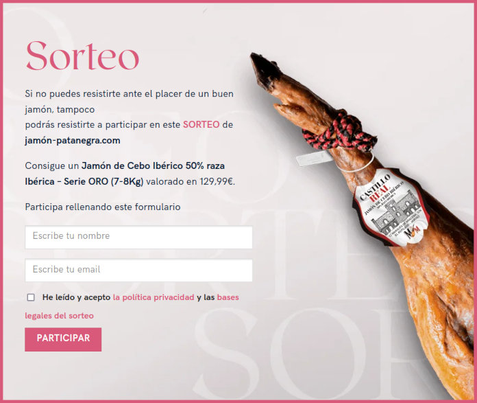 Sorteo Jamón Pata Negra