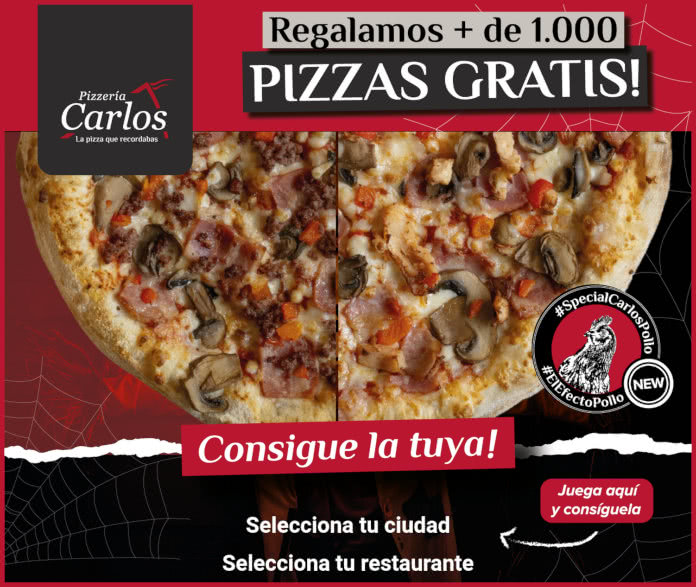 Sorteo Pizzerias Carlos 1000 Pizzas Gratis