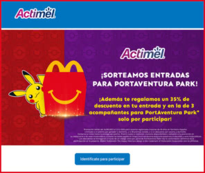 Sorteo Por Compra Actimel Mcdonalds Portaventura