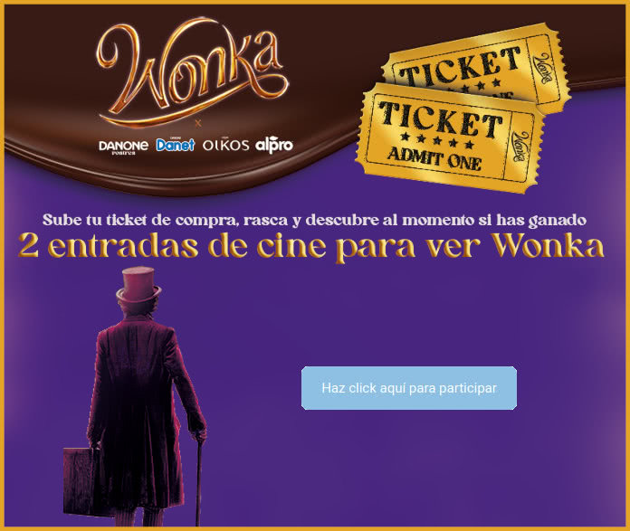 Sorteo Por Compra Danone Peli Wonka 2 Entradas