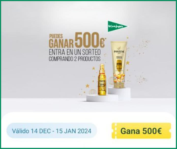 Sorteo Lacuponera Pantene 500e