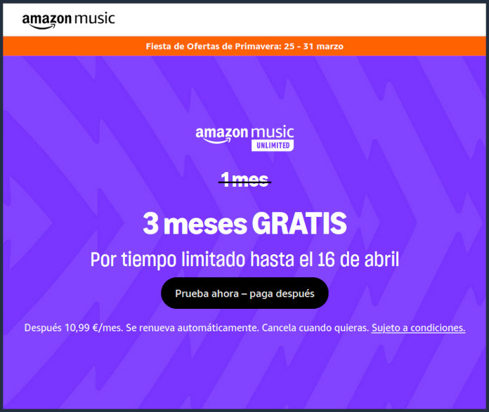 Gratis Amazon Music 3 Meses