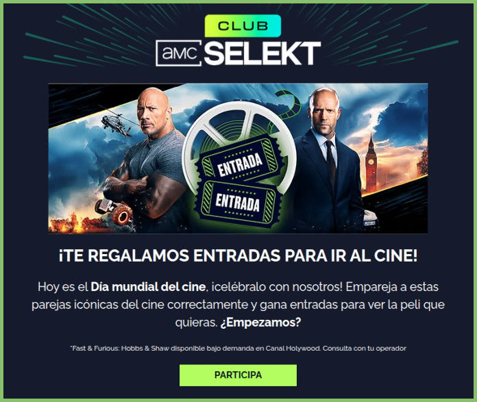 Sorteo Amc Entradas Cine